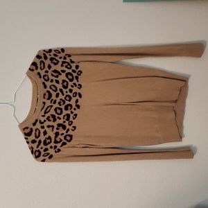Brown leopard print sweater